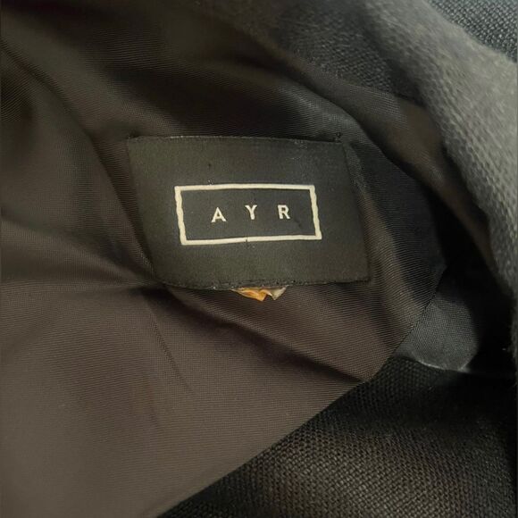 AYR BLACK OPEN FRONT 100% LINEN BLAZER SIZE 8 or 10 - Picture 5 of 10